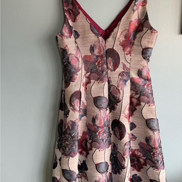 Adrianna Papell Satin Lined Dress in Deep Berry Size 12 - Picture 2 of 6